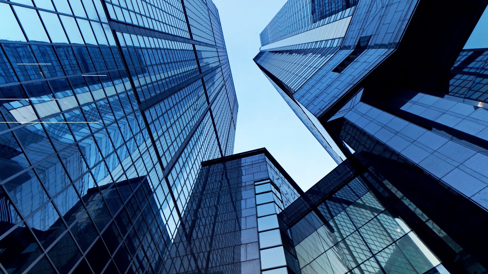 Skyscrapers with reflective glass windows