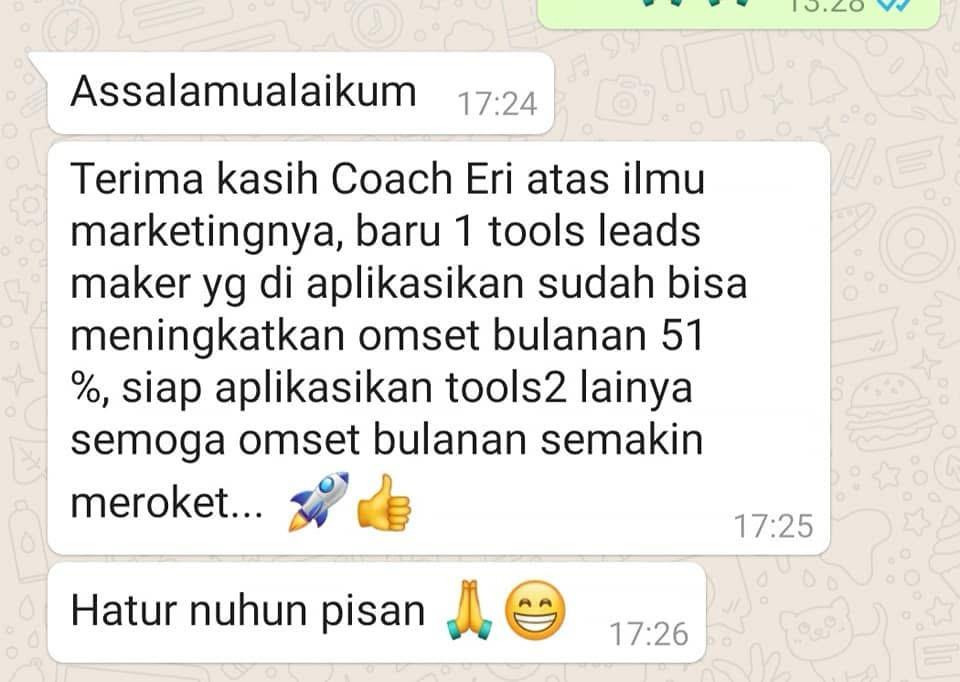 Testimoni peserta mengenai aktivasi leads magnet dan peningkatan visitor